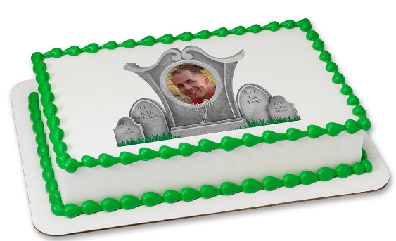 gravestone custom photo cake