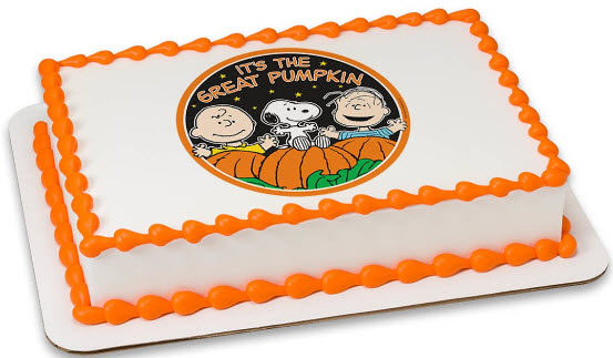 peanuts great pumpkin charlie brown halloween cake