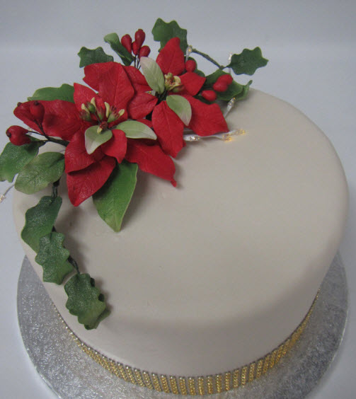 poinsettia cake